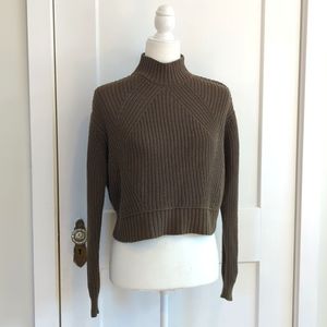 Aeropostale olive crop mock turtleneck sweater